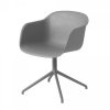 Muuto FIBER ARMCHAIR SWIVEL BASE Krzesło Obrotowe - Szare / Metalowa Rama